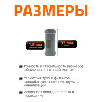 Муфта двухраструбная HTMM 32 Ostendorf 110510