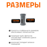 Муфта надвижная двухраструбная HTU 40 Ostendorf 111500