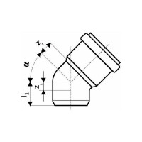 Отвод однораструбный (45°) HTB 110 Ostendorf 115120