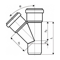 Тройник двухраструбный (67°) HTEA 50/50 Ostendorf 112300