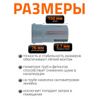 Труба однораструбная канализационная HTEM 110х150 Ostendorf 115000