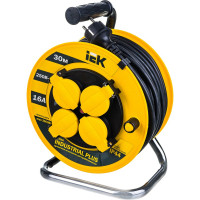 Удлинитель на катушке с термозащитой 4х30м УК30 3х1.5 IP44 IEK Industrial plus WKP15-16-04-30-44 280613