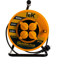 Удлинитель на катушке с термозащитой 4х40м УК40 3х1.5 IP44 IEK Industrial plus WKP15-16-04-40-44 280614