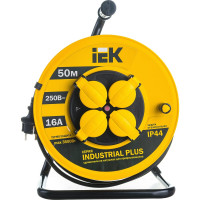 Удлинитель на катушке с термозащитой 4х50м УК50 3х1.5 IP44 IEK Industrial plus WKP15-16-04-50-44 280615