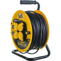 Удлинитель на катушке с термозащитой 4х50м УК50 3х1.5 IP44 IEK Industrial plus WKP15-16-04-50-44 280615