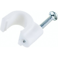 Пластиковая круглая скоба с гвоздем FORTISFLEX СПК 6 50шт 49458