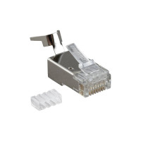 Разъем RJ-45 (8P8C) под витую пару, Hyperline PLUG-8P8C-UV-C6-TW-SH-10 49340