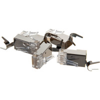 Разъем RJ-45 (8P8C) под витую пару, Hyperline PLUG-8P8C-UV-C6-TW-SH-10 49340