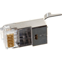 Разъем RJ-45 (8P8C) под витую пару, Hyperline PLUG-8P8C-UV-C6-TW-SH-10 49340