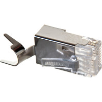 Разъем RJ-45 (8P8C) под витую пару, Hyperline PLUG-8P8C-UV-C6-TW-SH-10 49340