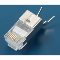 Разъем RJ-45 (8P8C) под витую пару, Hyperline PLUG-8P8C-UV-C6-TW-SH-10 49340