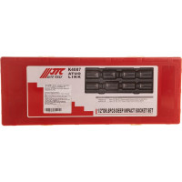 Набор глубоких ударных торцевых головок (1/2, 6-гранные 30-36 мм, 12-гранные 30-36 мм, в кейсе, 8 штук)  /1- JTC-K4087