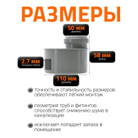 Муфта переходная короткая однораструбная HTRK 110/50 Ostendorf 115725