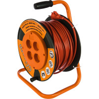 Силовой удлинитель на катушке 4 гн. ПВС 2х1,5 Glanzen EB-50-006 00-00000524