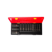 Набор ударных глубоких шестигранных торцевых головок 1/2" 10-32мм в кейсе 12шт JTC-K4121