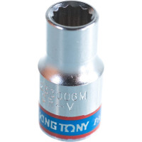 Торцевая стандартная двенадцатигранная головка 1/4", 6мм KING TONY 233006M