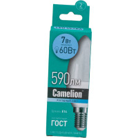 Светодиодная лампа 7Вт 220В Camelion LED7-C35/845/E14 12074