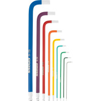 Набор имбусовых ключей с шаром GROSS HEX 1,5–10 мм, S2, магнит, экстра-длинные, хром/краска, 9 шт. 16400