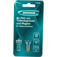 Бита с ограничителем и магнитом (PH2x25 мм, сталь S2) Gross 11455