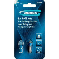 Бита с ограничителем и магнитом (PH2x25 мм, сталь S2) Gross 11455