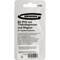 Бита с ограничителем и магнитом (PH2x25 мм, сталь S2) Gross 11455