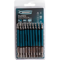 Набор бит (PZ2 х 90 мм, сталь S2) 10 шт. GROSS 11201