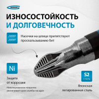 Набор бит (PZ2 х 90 мм, сталь S2) 10 шт. GROSS 11201