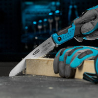 Пила по дереву GROSS PIRANHA складная, для кэмп.и сада, 150 мм, 9-10TPI, зуб 3D, подкал.зуб, 2-ком.рук. 23616