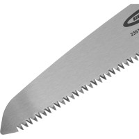 Пила по дереву GROSS PIRANHA складная, для кэмп.и сада, 150 мм, 9-10TPI, зуб 3D, подкал.зуб, 2-ком.рук. 23616