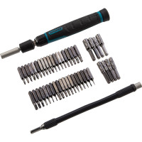 Отвертка с набором бит и торцевых головок для точных работ GROSS 48 шт., гибкий провод, CrMo 11599