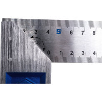 Столярный угольник 400мм, нерж.сталь, чугунное основание КОБАЛЬТ 243-448