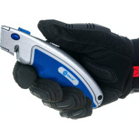 Технический нож, трапециевидные лезвия 19мм 6шт, металлический корпус, быстрая смена лезвия КОБАЛЬТ 242-076