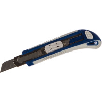 Технический нож, лезвия 18мм 3шт, двухкомпонентный корпус, металлическая направляющая, автостоп КОБАЛЬТ 242-120