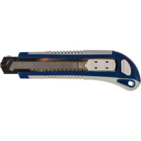 Технический нож, лезвия 18мм 3шт, двухкомпонентный корпус, металлическая направляющая, автостоп КОБАЛЬТ 242-120