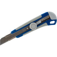 Технический нож, лезвие 18мм, двухкомпонентный корпус, металлическая направляющая, фиксатор КОБАЛЬТ 242-151