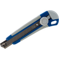 Технический нож, лезвие 18мм, двухкомпонентный корпус, металлическая направляющая, фиксатор КОБАЛЬТ 242-151