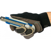 Технический нож, лезвие 18мм, двухкомпонентный корпус, металлическая направляющая, фиксатор КОБАЛЬТ 242-151