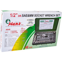 Набор инструментов 1/2", 46шт Hans 4646MA