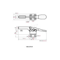 Механический зажим с горизонтальной ручкой, усилие 227кг WOODWORK GH-225-D