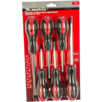 Набор ударных отвертокMATRIX PH1x75, PH2x100, PH3x150, SL5x75,SL6x100, SL8x150, CrV, 6шт. 19120