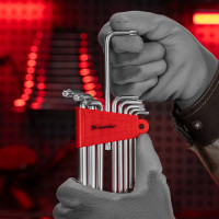 Набор удлиненных имбусовых ключей MATRIX TORX T10-T50, CrV, сатинирование, 9 шт. 12306