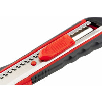 Нож 18мм, выдвижное лезвие, металлическая направляющая, эргономичная двухкомпонентная рукоятка MATRIX 78933