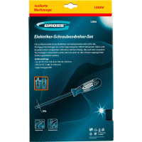 Набор диэлектрических отверток до 1000В, тестер, CrMo, двухкомпонентные рукоятки 8шт GROSS 12950