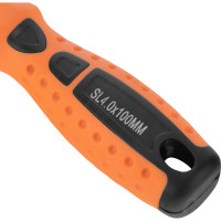 Отвертка SPARTA "Point", SL4,0x100 мм, CrV, 2-х компонентная рукоятка// 11763