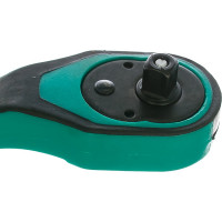 Ключ-трещотка 1/4", 72 зуба, с быстрым сбросом, CrV, 2-х компонентная рукоятка STELS 14028