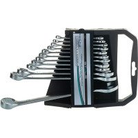 Набор комбинированных ключей 6-22 мм, 12шт, CrV, матовый хром STELS 15429