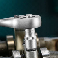 Набор торцевых головок, 1/4", головки 4-13 мм, с трещоточным ключом, CrV, 11шт STELS 14125