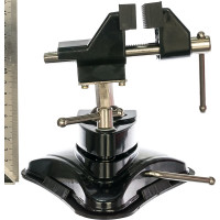 Настольные тиски MATRIX резиновая вакуумная присоска, шарнирный механизм, ширина рабочих губок 70 мм 18506