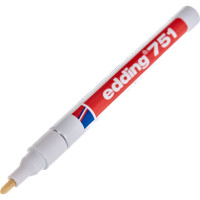 Лаковый маркер, белый, круглый наконечник 1-2мм Edding E-751-49