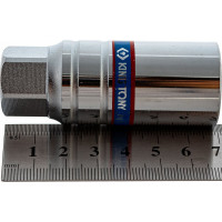 Свечная шестигранная головка с резиновым фиксатором 3/8", 21мм, 70мм KING TONY 363521